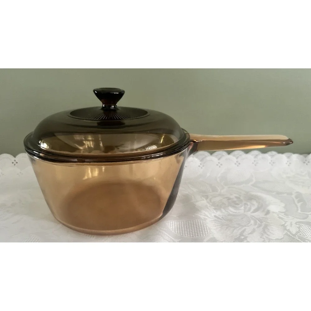 Corning Corelle Vision Ware Amber 1.5 Qt Saucepan with Lid
